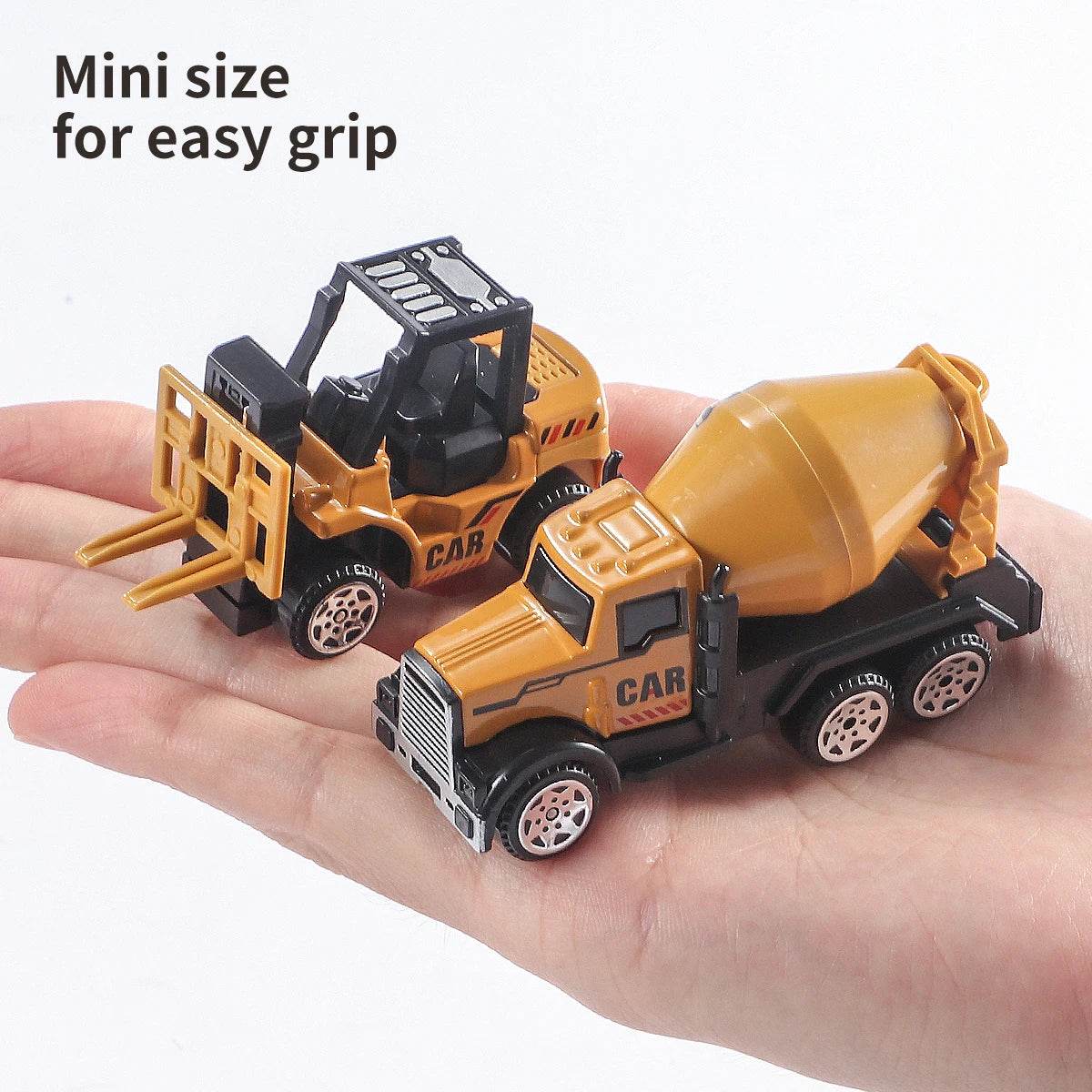 6pcs/set Toys for Boys Alloy Engineering Truck Toy Car Excavator Bulldozer Roller Miniature Model Diecast Kid Birthday Gift - AIAZ