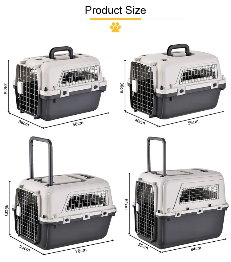 Dog Cage Pet Carrier Kennel Dog Travel Cate Portable Dog Cage for Small and Large Pets Air Box