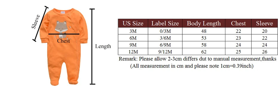 3/4 Pcs a lot Kavkas Baby Boy Rompers Newborn Cotton Girls Clothes Long Sleeve Summer Soft Jumpsuit O-neck 0-12m Onesie Clothing