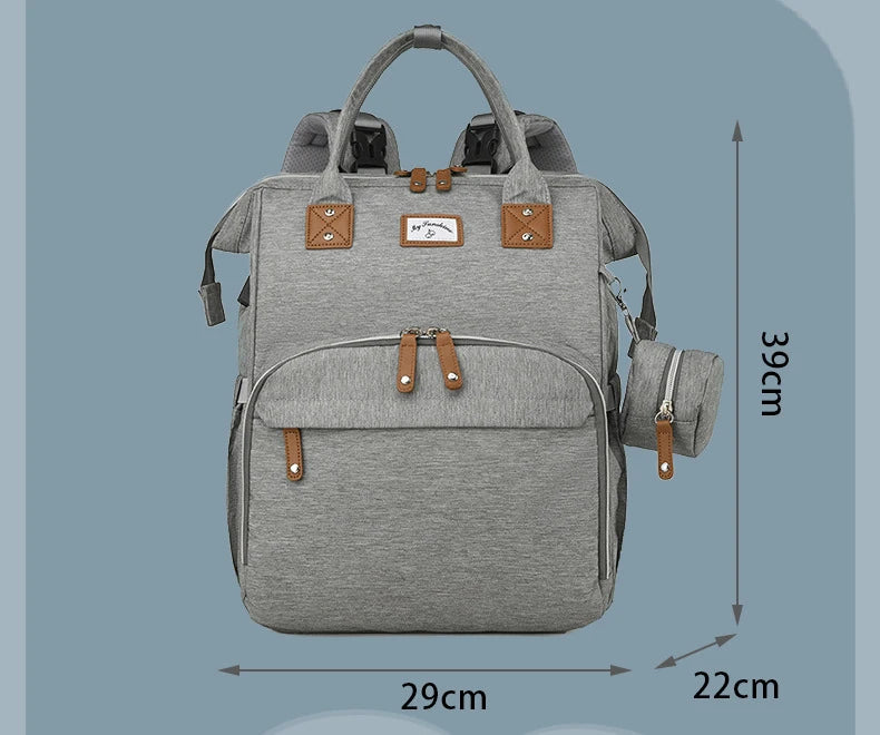 Fashion Mommy Diaper Bags with Diaper Pad Nursing Bags Maternity USB Multifunctional Portable Large Baby Stroller Hanging Bag