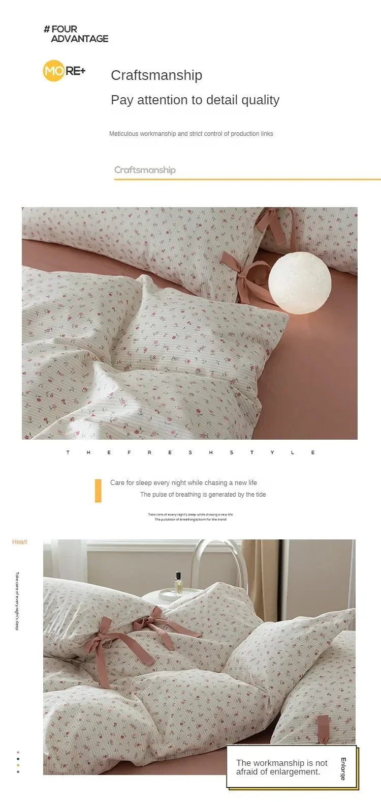 100% Cotton Bedding Set Flower Style Duvet Cover with Pillow Case Single Bedding Set Skincare Sheet Set