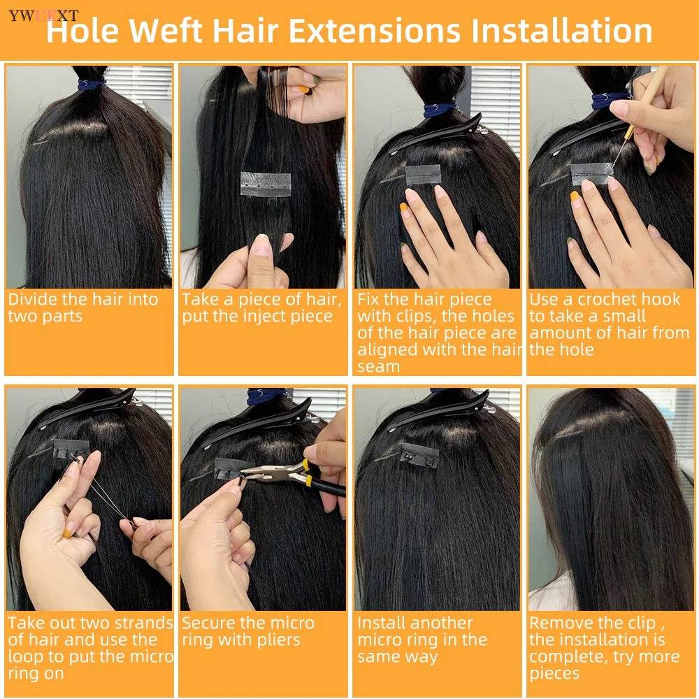 Invisible Twin Tabs Hair Extensions 12-24 inches PU Skin Tape cabelo humano 100 % natural Jet Black Micro Ring Weft Hair - AIAZ