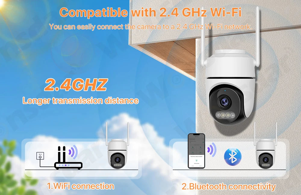 2pcs Quantity 4MP HD IP Camera PTZ WiFi Camera Video Surveillance Home Security Protection Alarm Motion Type-C Detection iCsee