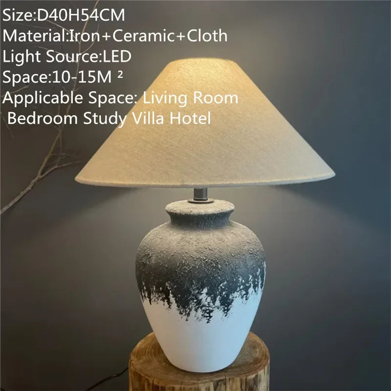 ULANI Contemporary Ceramic Table Lamp American Retro Creativity Living Room Bedroom Study Villa Hotel Homestay Desk Light
