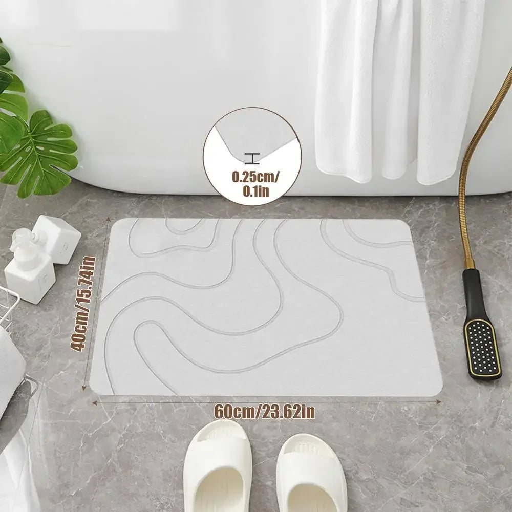 Absorbent Stone Bath Mat Toilet Door Non-slip Mat Entryway Rugs Bathroom Rugs FloorMat Quick Drying Diatomite Stone Shower Mats