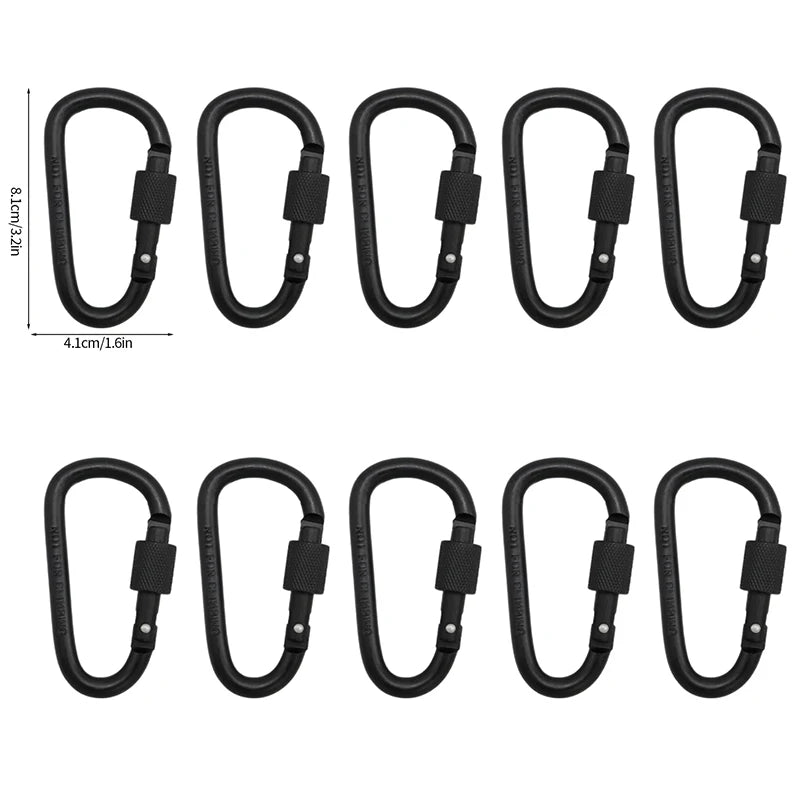 5pcs/set Tactical Carabiners Clips EDC Survival Climbing Carabiners Clip Quickdraw Clip Caribiner Hooks Karabiners Accessories