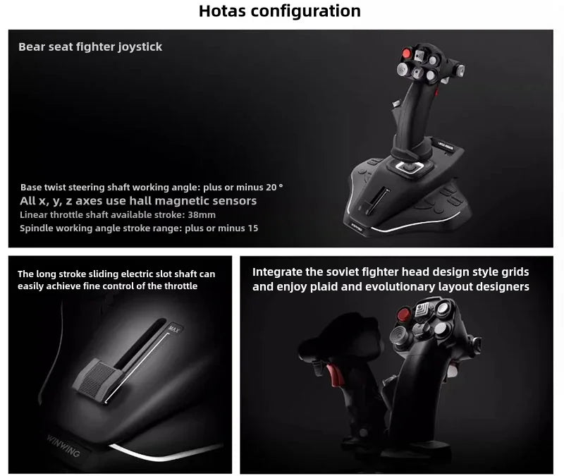 WINWING URSA MINOR Flight Joystick Right-hand/Left-hand Version Video Games Flight Simulator for DCS X-Plane MSFS2020