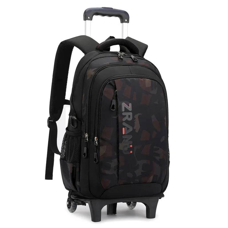 School Rolling backpack bag School Bags with wheels Student wheeled Backpacks for boys Children School Trolley Bag Waterproof - AIAZ