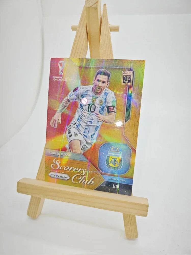 Panini collectible card laser flash DIY Messi Cristiano Ronaldo Kylian Mbappe David Beckham Card bricks Holiday gifts 1.5mmthick - AIAZ