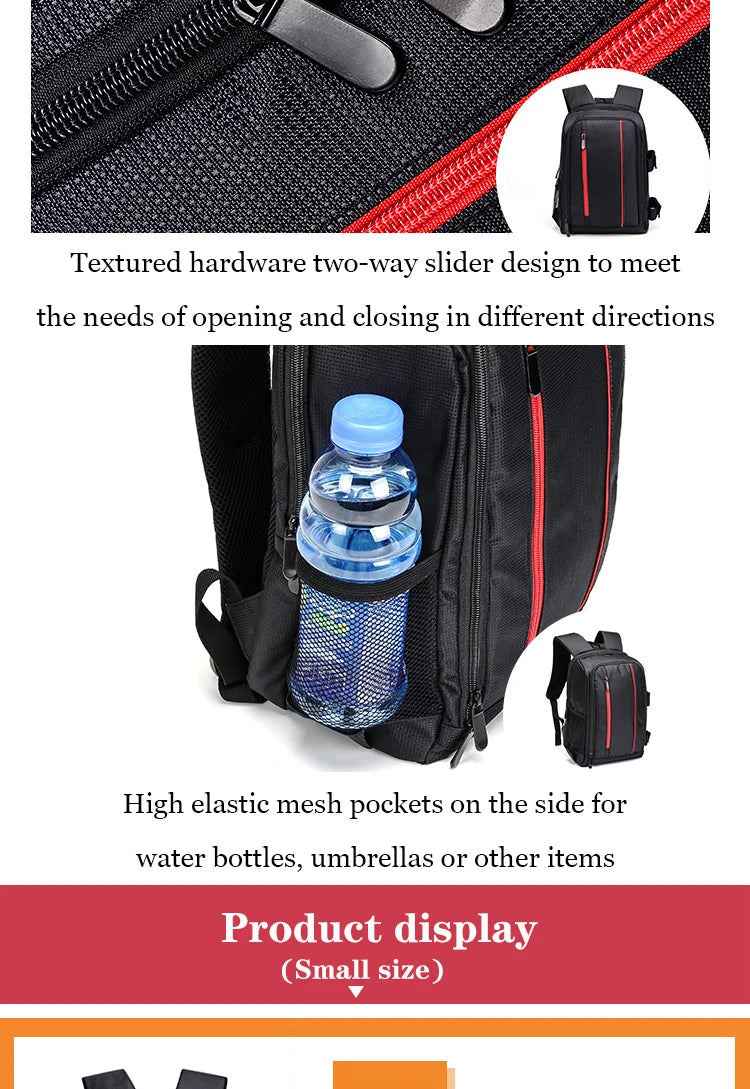 JINNUOLANG Unisex Photograph Waterproof Backpack Camera Shoulders Bags Nylon Case Fit 15.6'' Laptop Travel Outdoor DSLR  Mochila