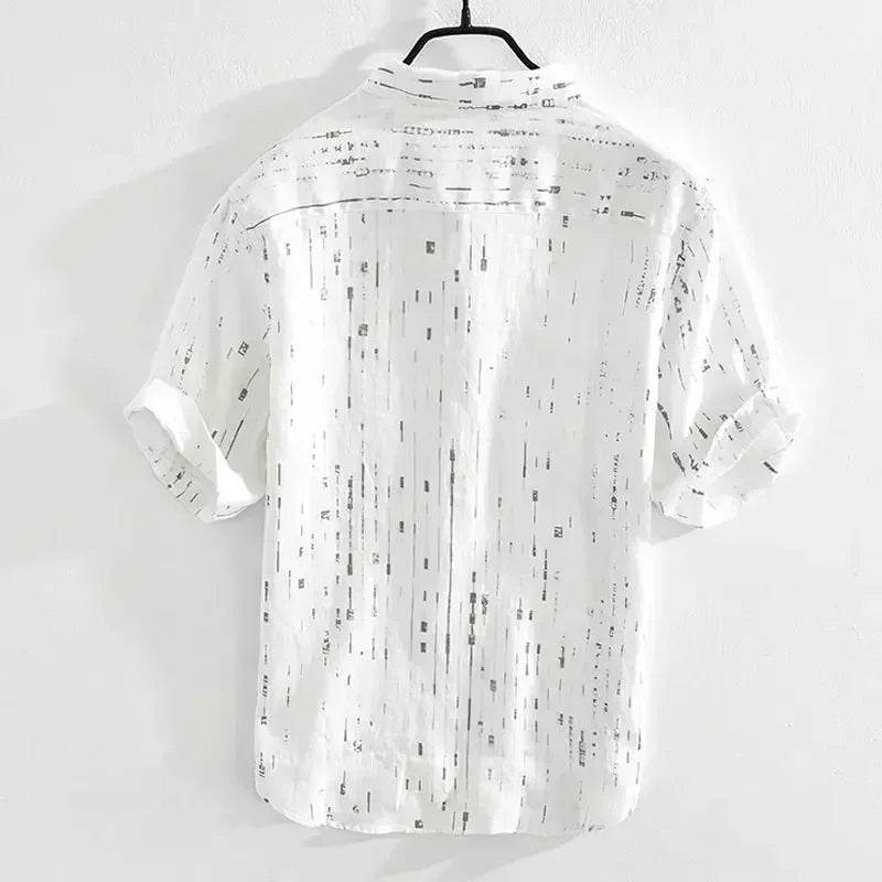 Summer Men Clothing 2025 New Fashion Casual Versatile Shirt Short-sleeved Top Loose Printed Thin - AIAZ