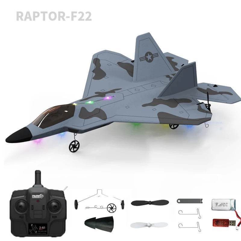2024 New F22S 2.4G 4CH 3D6G RC Airplane Raptor F22 Warplane WLtoys A180 Upgrade Version LED Light With Gyroscope Out Door Toys - AIAZ