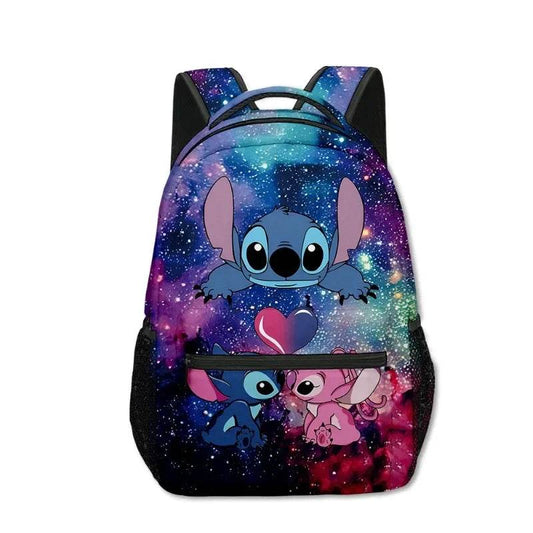 Stitch Primary School Student Anime Backpack Cartoon Large Capacity School Bag Printing Anime Kawaii Cartoon School Bag Mochila - AIAZ