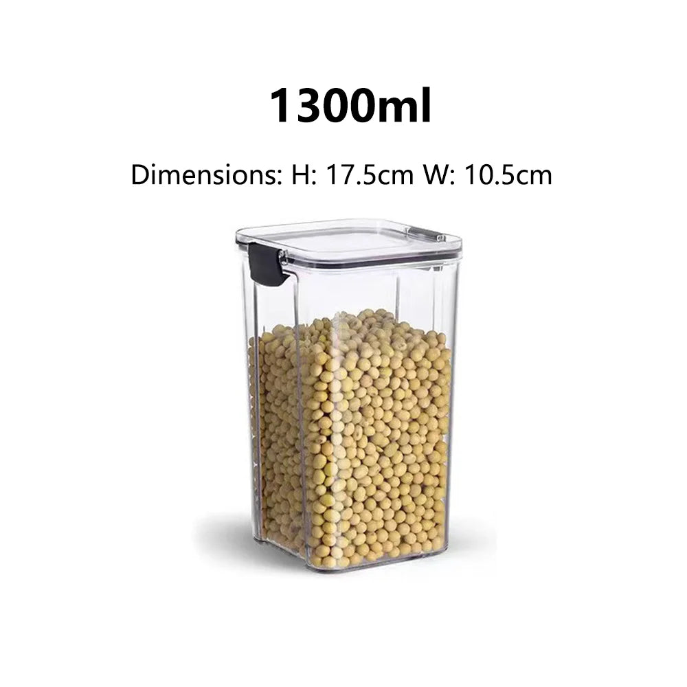 1-5 PCS Airtight Food Storage Containers, Clear Plastic Canisters for Kitchen Pantry, Dry Goods Grains Flour Snacks Organization