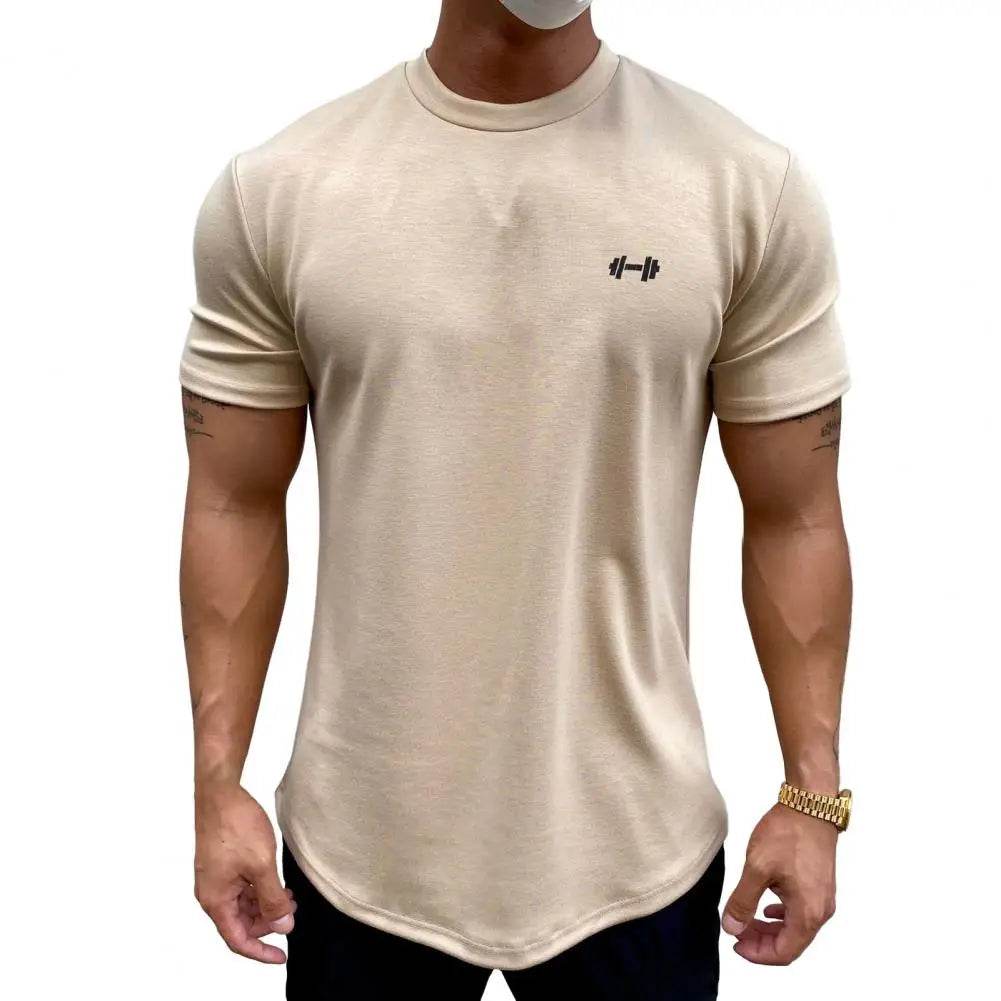 2025 Men T-shirt Male Sports Gym Muscle Fitness T Shirt Blouses Loose Half Sleeve Summer Bodybuilding Tee Tops Men's Clothing - AIAZ