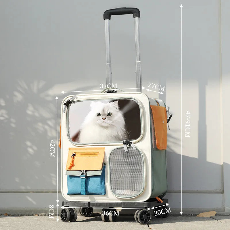 HOOPET Cats Travel Bag Portable Out Pet Trolley Suitcase Universal  Small Dogs Bag Cat Backpack Detachable Pet Supplies