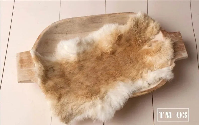 Newborn rabbit fur for baby photography props,basket filler cushion blanket
