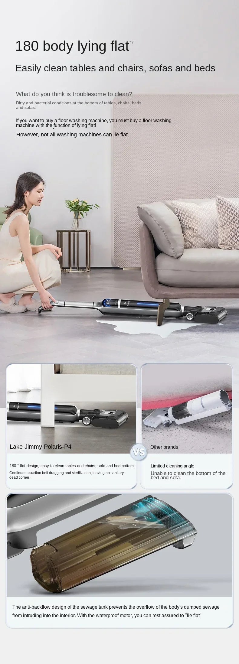 jimmy P4 Polaris Household Vacuum cleaner Floor cleaner Vacuum mop Floor Dry and wet integrated cleaner to remove bacteria Origi