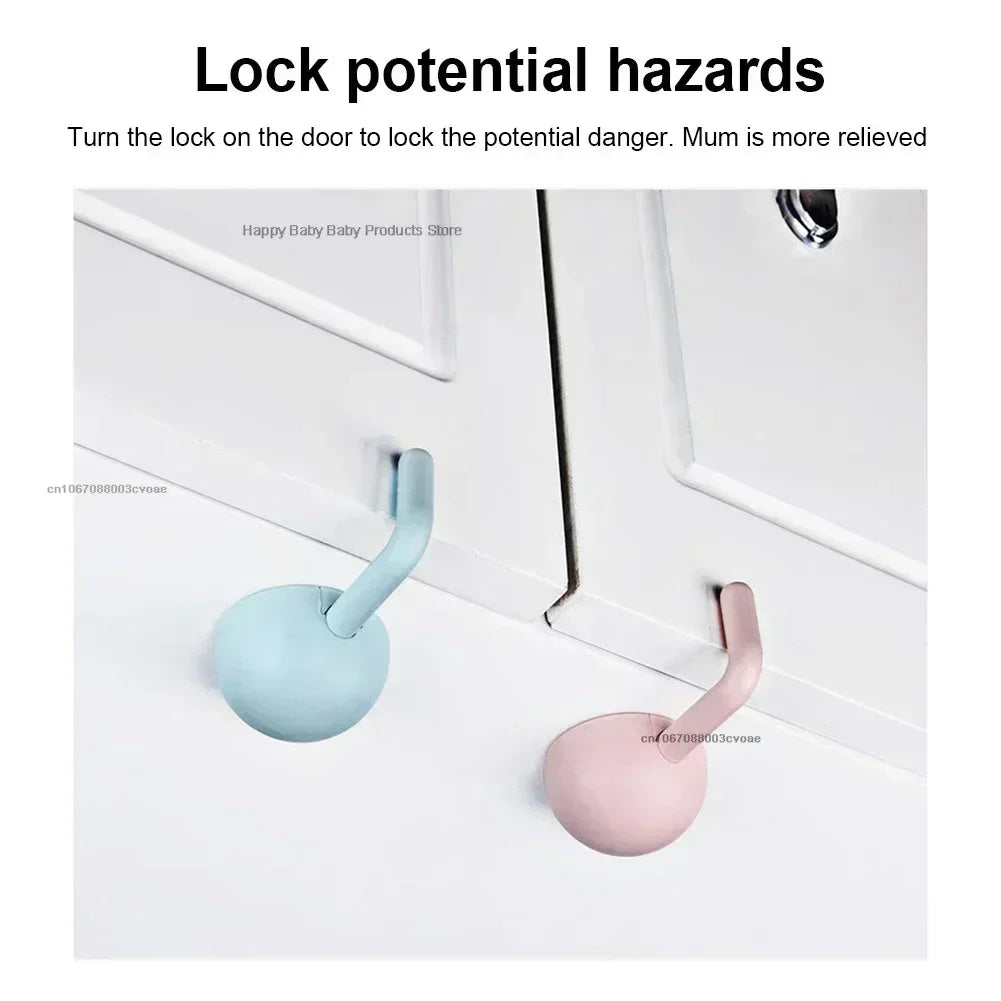 Safety Cabinet Multifunctional 1/2/3pc Baby Safety Lock Anti-Pinch Hand Children Door Drawer Locks Security Refrigerator Buckle
