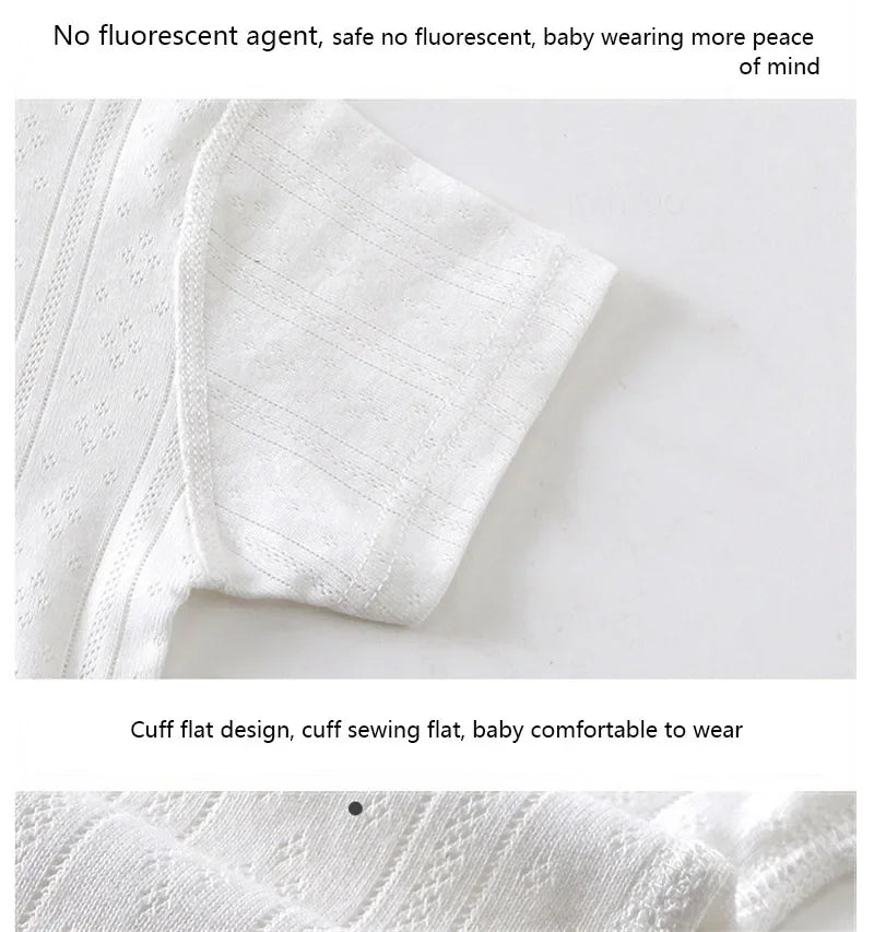 Baby Short Sleeved Jumpsuit Summer Newborn Breathable Mesh Air Conditioning Suit Boys Girls Infant Thin Sleepwear Crawling Suits
