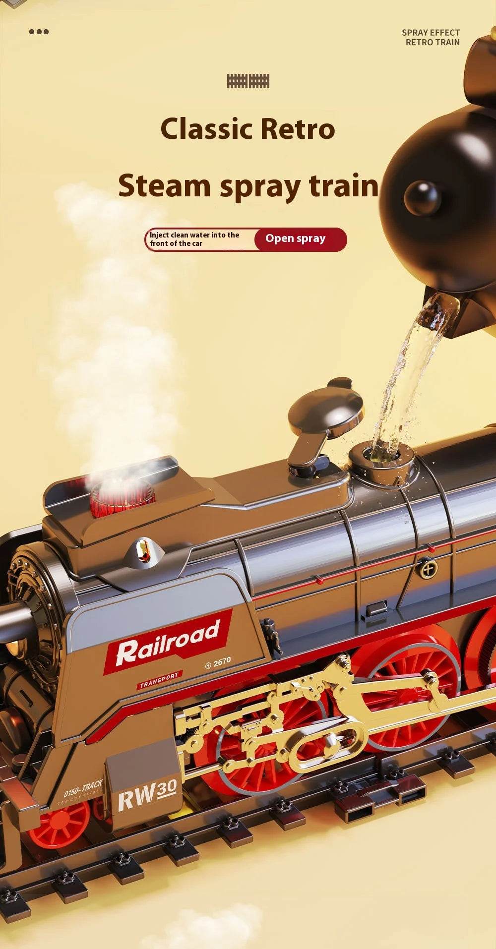 Electric Remote Control Steam Train Toy Green Children's Small Train Color Box Boy's Birthday Gift - AIAZ