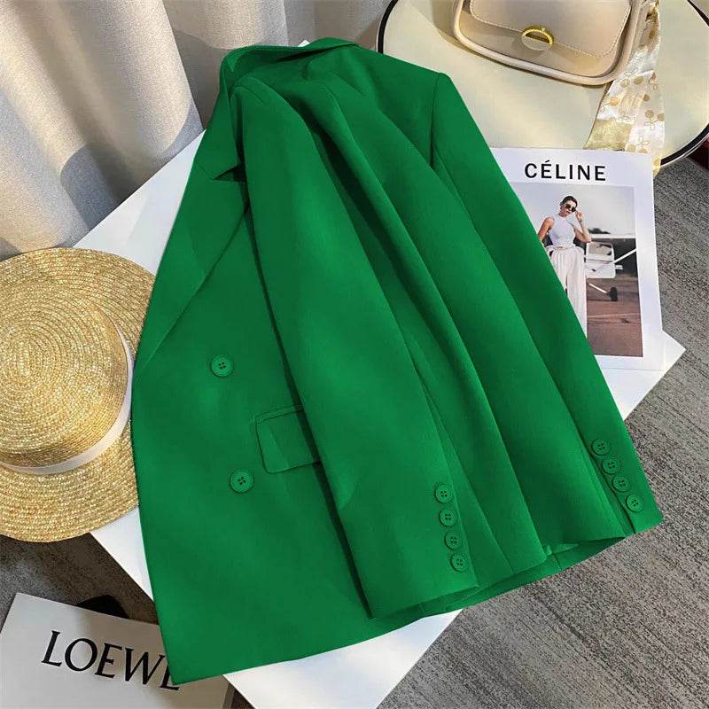 Casual Office Lady Blazer Women 2024 Fashion Long Sleeve Jacket Blazers Femme Outwears Coat Autumn Winter Clothes - AIAZ