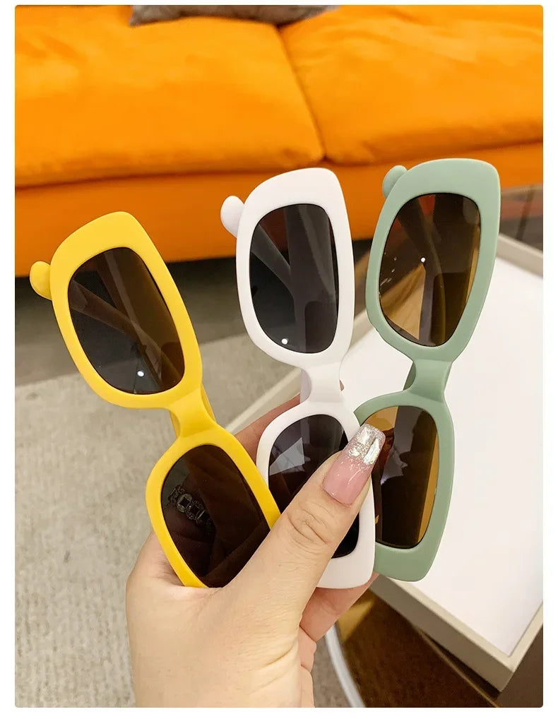 Children Cute Vintage Frosted Rectangle Sunglasses Outdoor Girls Boys Sweet Sun glasses Protection Classic Kids eyewear UV400
