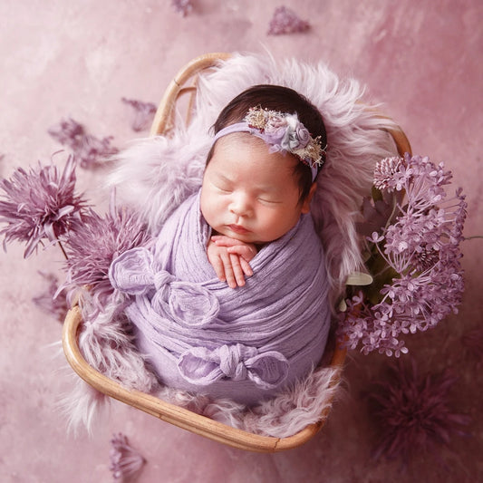 Newborn Cheesecloth Wrap Baby Photography Props Posing Fabric Cotton Stretch Blanket Hand Dyed Newborn Layer Wrap