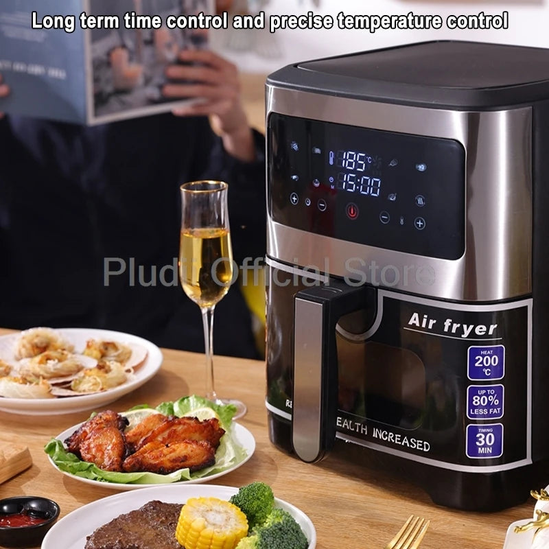 1400W 6L Smart Air Fryer Oven Large Capacity 360 Hot Air Circulation Transparent Window Healthy Cook for Home Kitchen Appliance