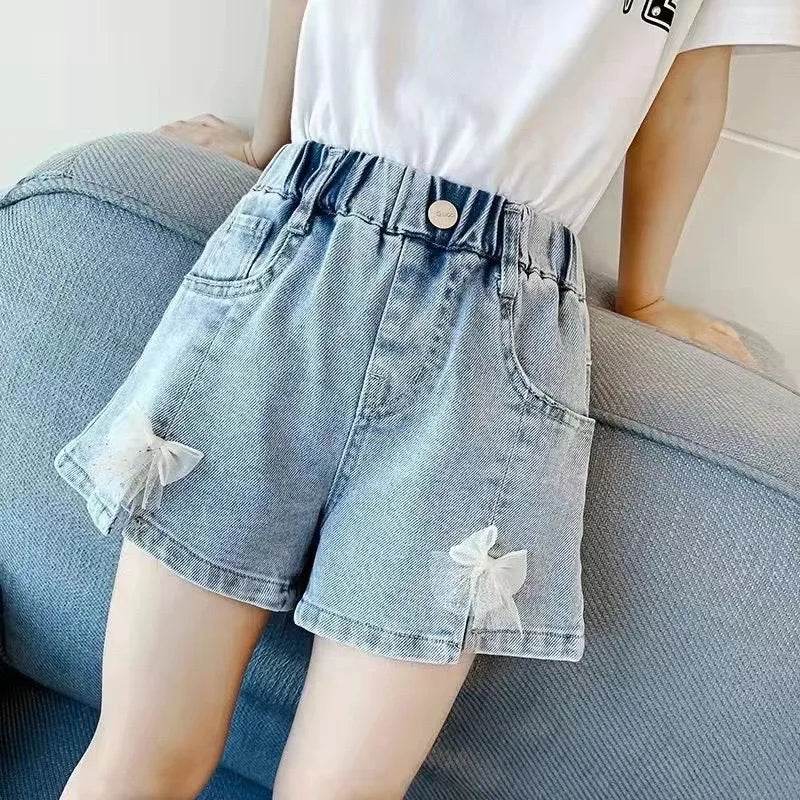 1pcs Summer Girl Kids New Mid Waist Denim Short Toddler Teenage Casual Pants Children Classics Fashion Looses Soft Jeans Shorts - AIAZ