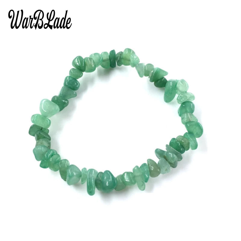 New Women Bracelets Bangles Natural Gem Stone Bracelet Irregular Stretch Chip Beads Nuggets Bracelets Bangles Crystal Wristband