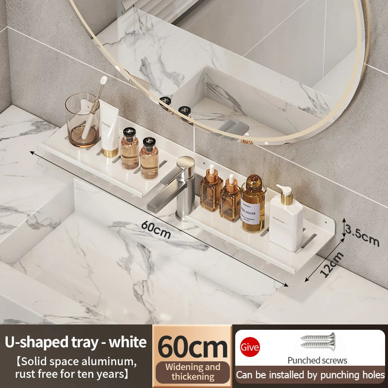 Faucet storage tray, bathroom storage rack, mirror front toilet, washbasin, washbasin, non perforated bathroom rack