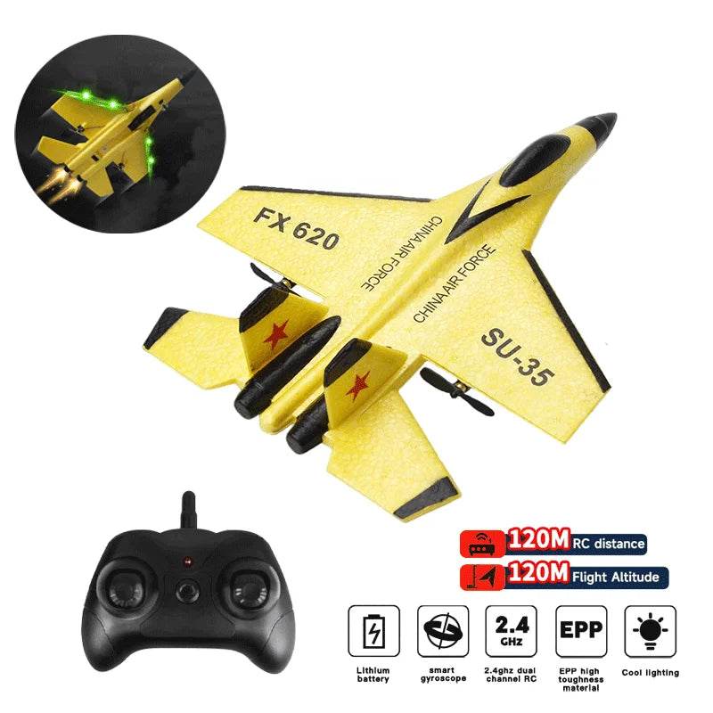 RC Foam Aircraft SU-35 Plane 2.4G Radio Control Glider Remote Control Fighter Plane Glider Airplane Foam Boys Toys for Children - AIAZ
