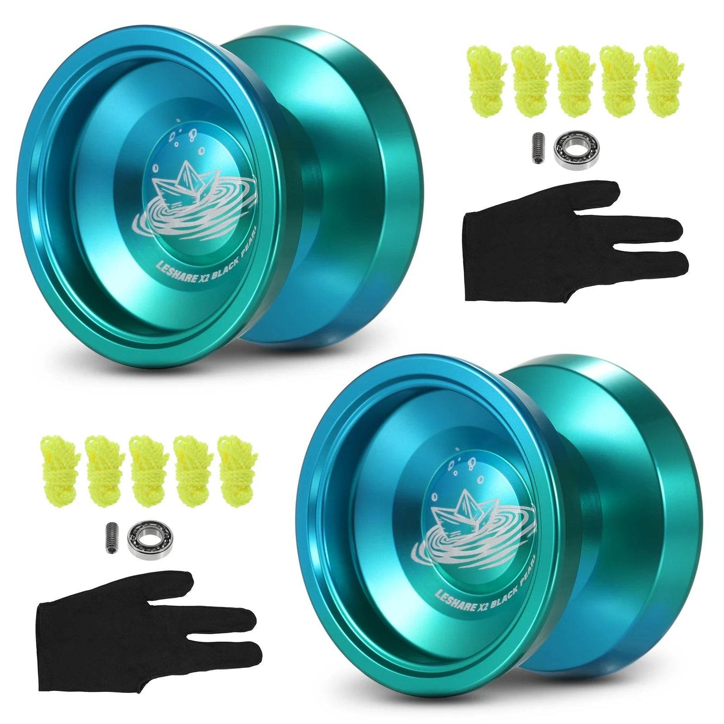 LESHARE Yoyo Ball Aluminum String Trick YoYo Balls Competitive Yo Yo Gift with Bearing Strings and Gloves Classic Toys - AIAZ