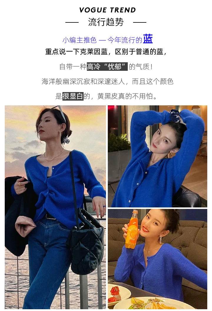 Women Cardigans Sweater O-neck Spring Autumn Knitted Cashmere Cardigans Solid Single Breasted Womens Sweaters 2022 - AIAZ