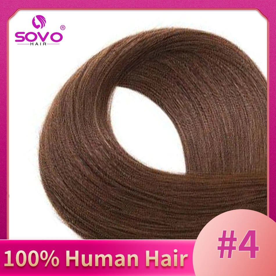 SOVO 100 Strands Nano Rings Human Hair Extensions Natural Blonde Micro Bead Loop Pre Bonded Remy European Straight Hair