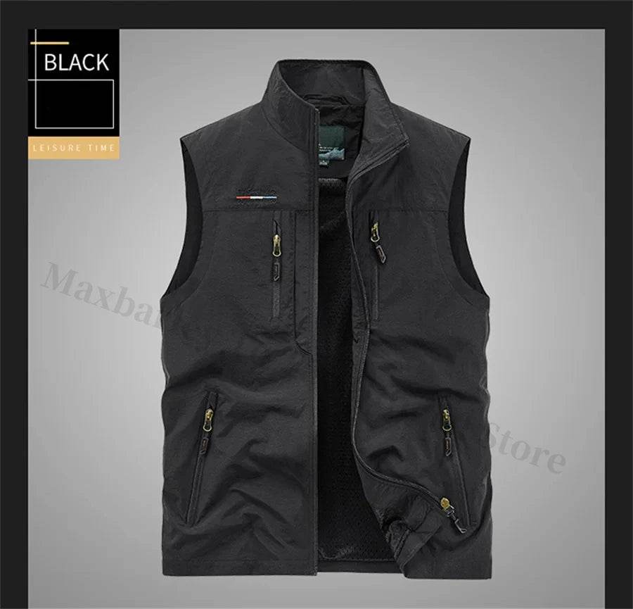 Sleeveless Jacket Vest Men 2025 Summer Cargo Climbing Hunting Waistcoat Club Photographer Fishing Vests Camping Working Clothes - AIAZ