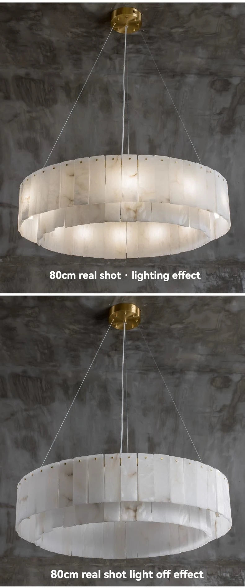 Natural Marble Brass Pendant Light Luxury Nordic Gold Chandelier for Living Room Dining Room Bedroom Bar Study Lighting Fixture