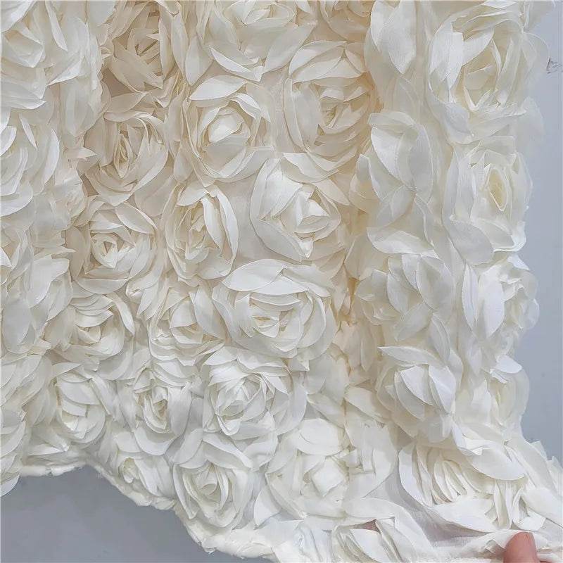 Skirt for Women 2025 Summer Versatile Three Dimensional Flower Mid-calf Skirt High Waist Big Swing Fashion A-line Long Skirts - AIAZ