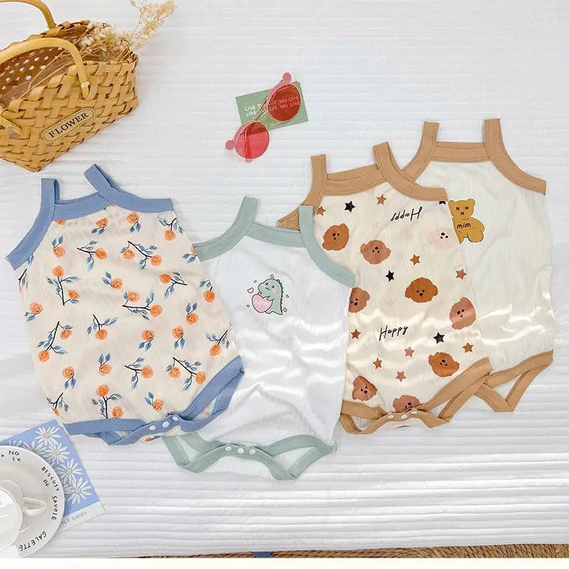 Baby One-Pieces Bodysuits for Newborn Girls Kids Cotton Sleeveless Rompers Toddlers Summer Playsuits White Clothes Outfit 2023