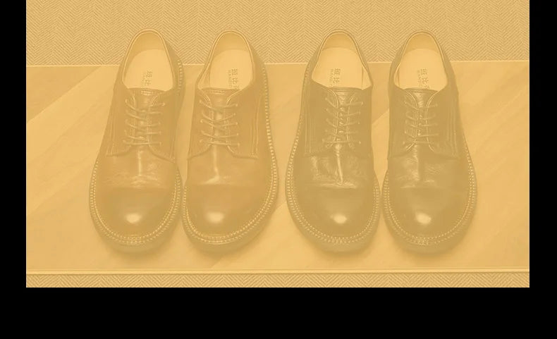 Bambi Deloren Handmade Leather  oes Men's Casual Briti Retro Busin oes Wear-Resistant Lace-Up round Toe Rubber ...