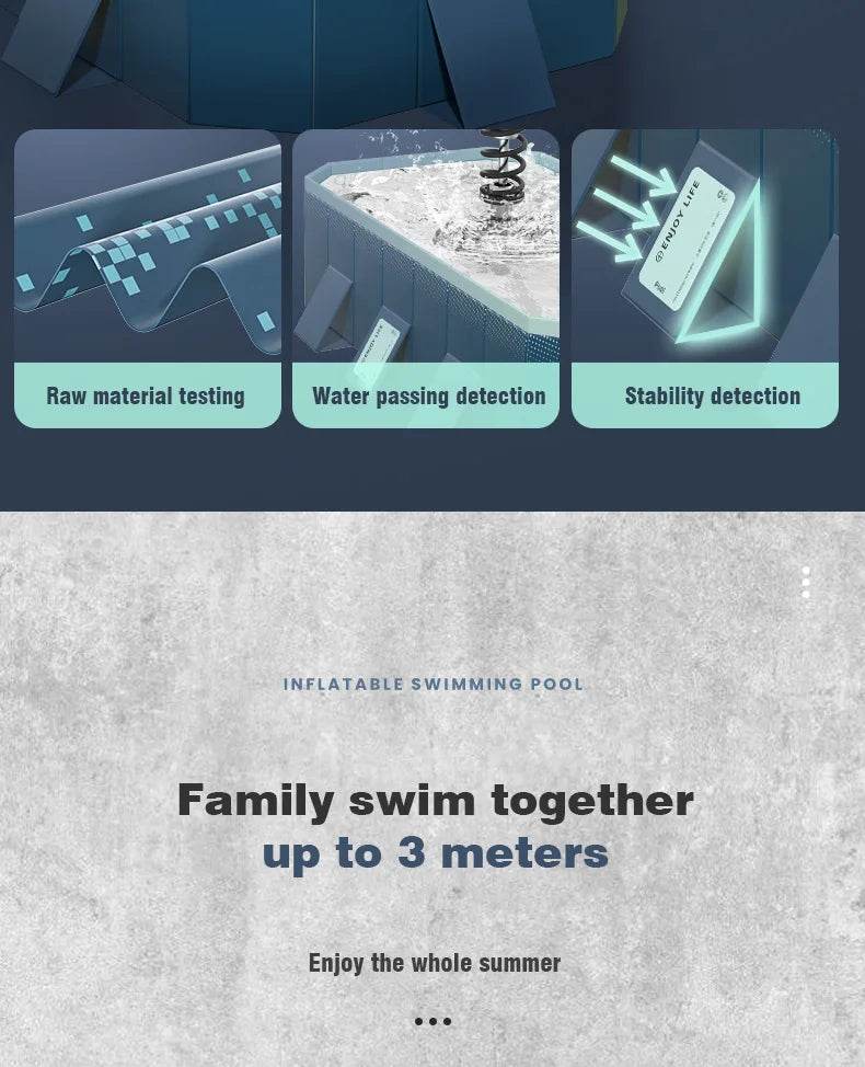 3M/2.6M/2.1M Big Swimming Pool Wear-Resistant Non-Inflatable Outdoor Large Pools Outdoor Indoor Game Back to School Gifts - AIAZ