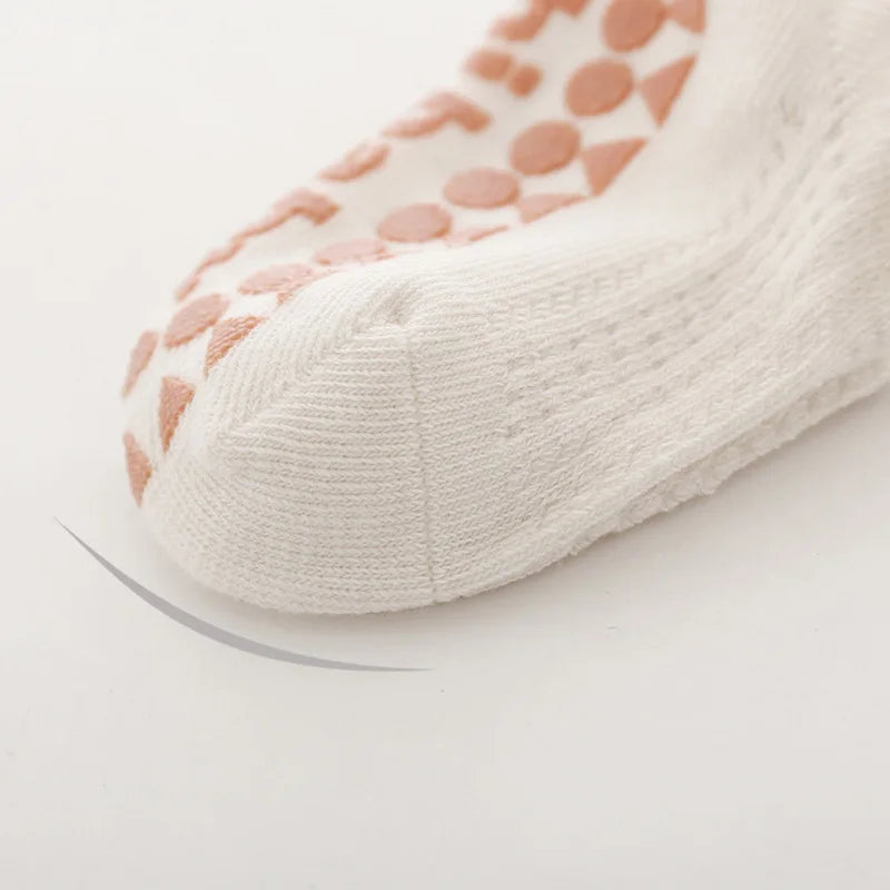 3 Pairs Babys Cotton Thin Mesh Socks Comfy Breathable Kids Boys Girls Non-slip Floor Socks