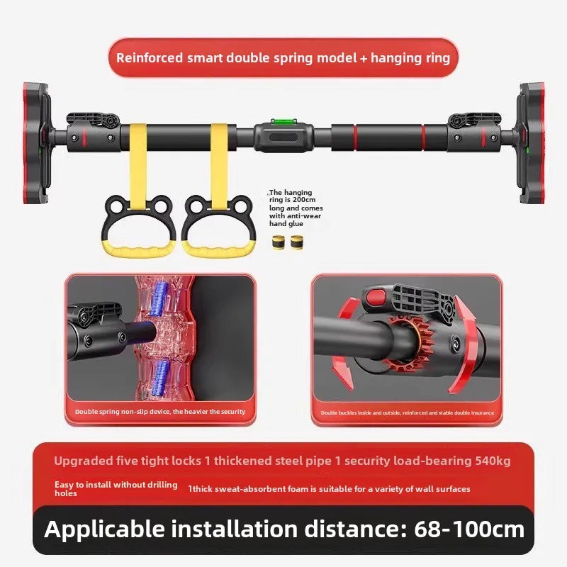 Horizontal Bar Household Indoor Fitness Equipment Household Sports Non-punching Rings Single Rod Pull-up Device on The Door