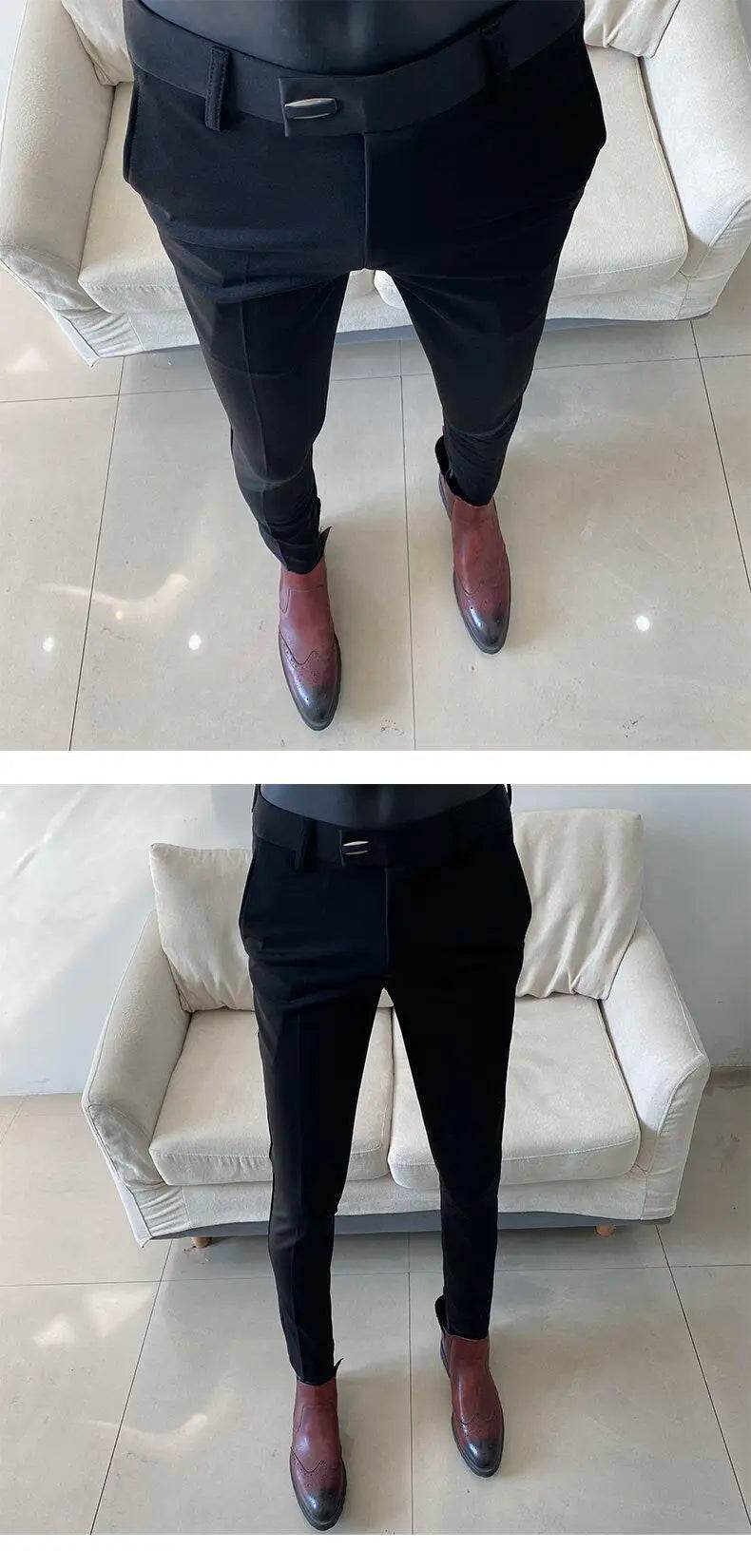 Men Dress Pants 2025 Autumn New Suit Pants Solid Business Casual Straight Slim Fit Trouser Formal Pantalones Hombre Men Clothing - AIAZ