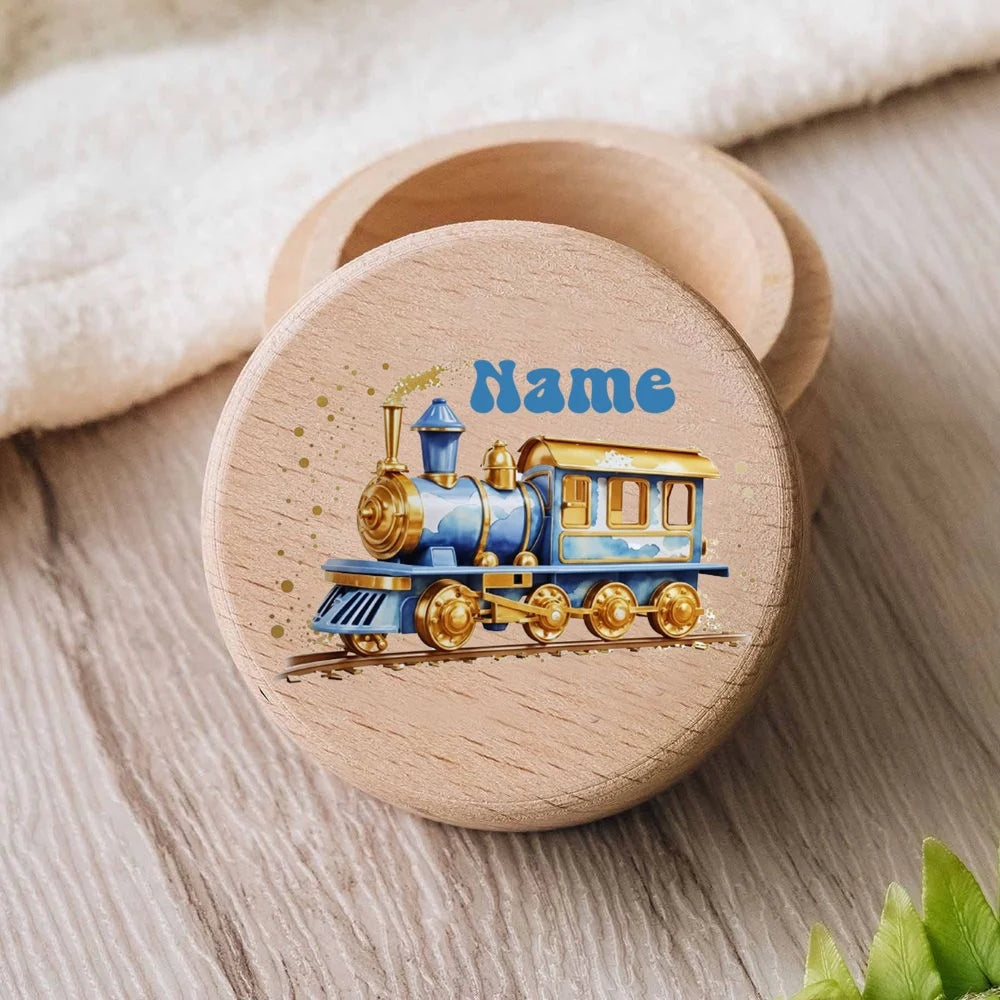 Personalised Custom Name Case Engraved Baby Tooth Box Keepsake Teeth Umbilical Curl Hair Wooded Collect Boxes Baby Shower Gift