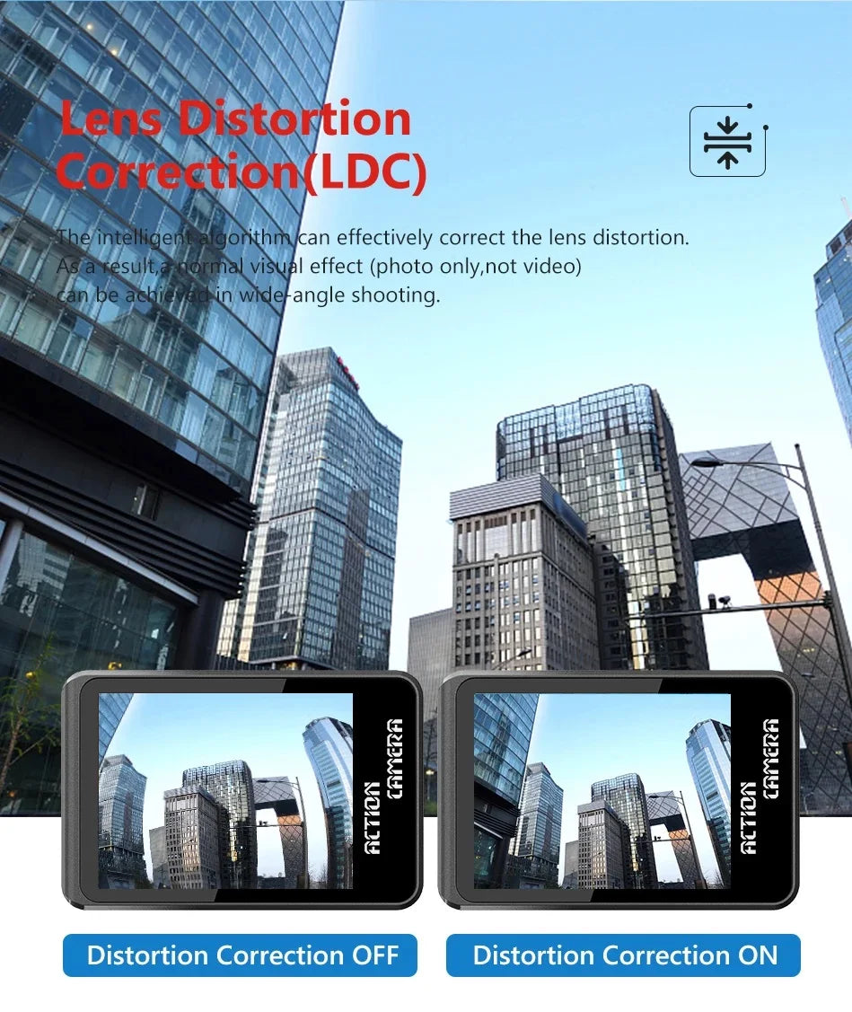 2" IPS Dual Screen Action Camera 5K 30FPS  4K 60FPS 48MP EIS Video With Optional Filter Lens 1080P Webcam Vlog WiFi Sports Cam