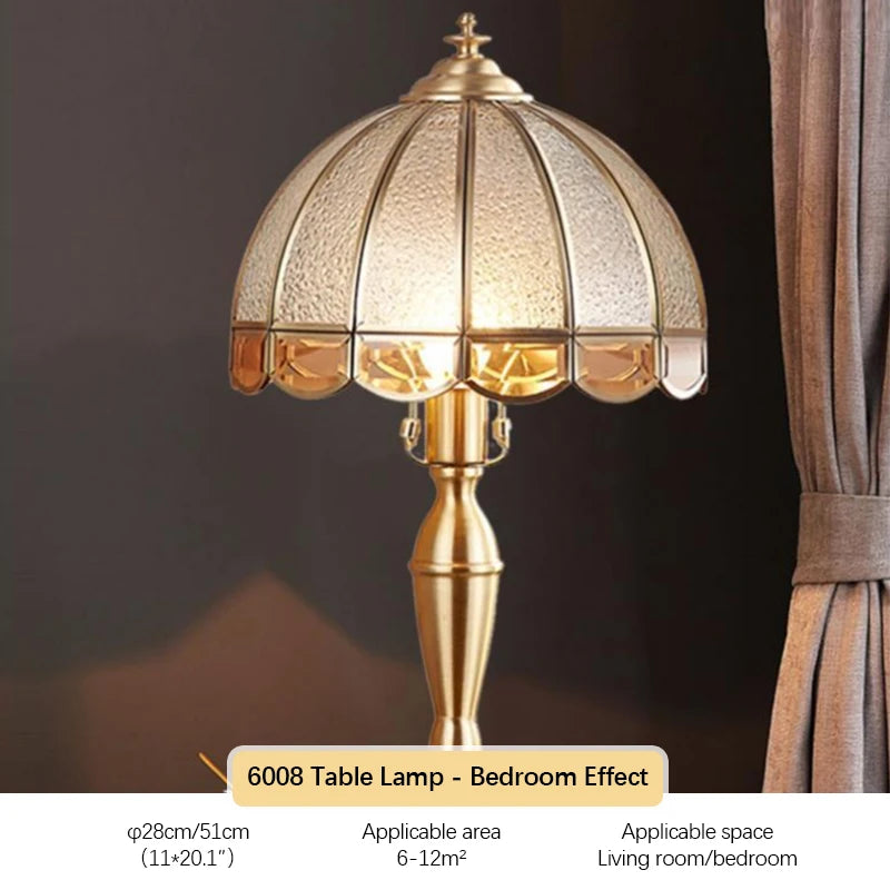TEMAR Brass Table Lights  Modern European Creative Luxury Glass Copper Desk Lamp For Home Living Room Study Bedroom LED lamp