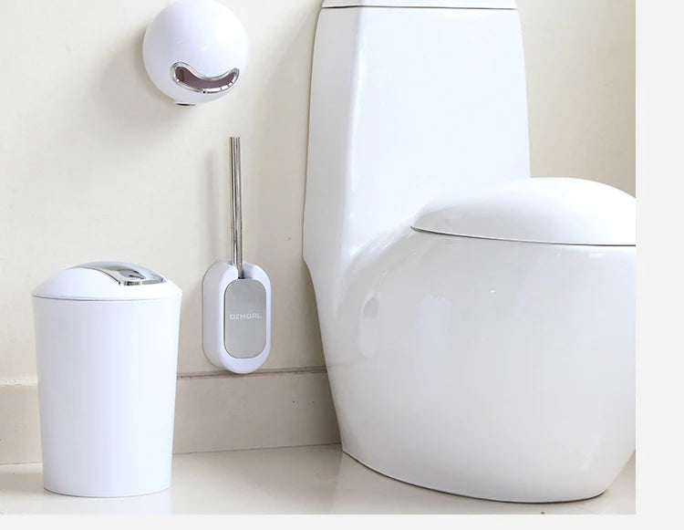 Golden Paper Holder Wall-mounted Toilet Brush Plastic Creative Toilet Paper Box Nordic Trash Can Waste Bins Bathroom Accessories