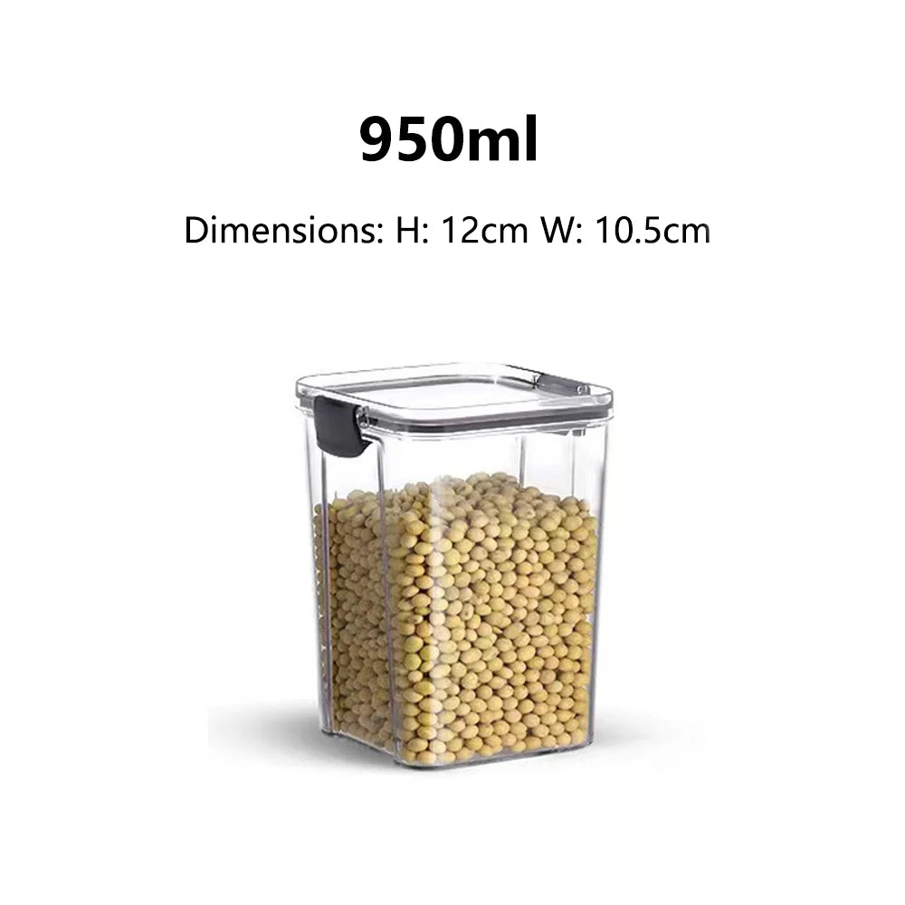 1-5 PCS Airtight Food Storage Containers, Clear Plastic Canisters for Kitchen Pantry, Dry Goods Grains Flour Snacks Organization